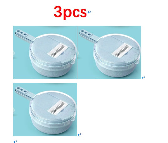 Three plastic containers with handles on a blue background, labeled '3pcs'.